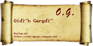 Oláh Gergő névjegykártya